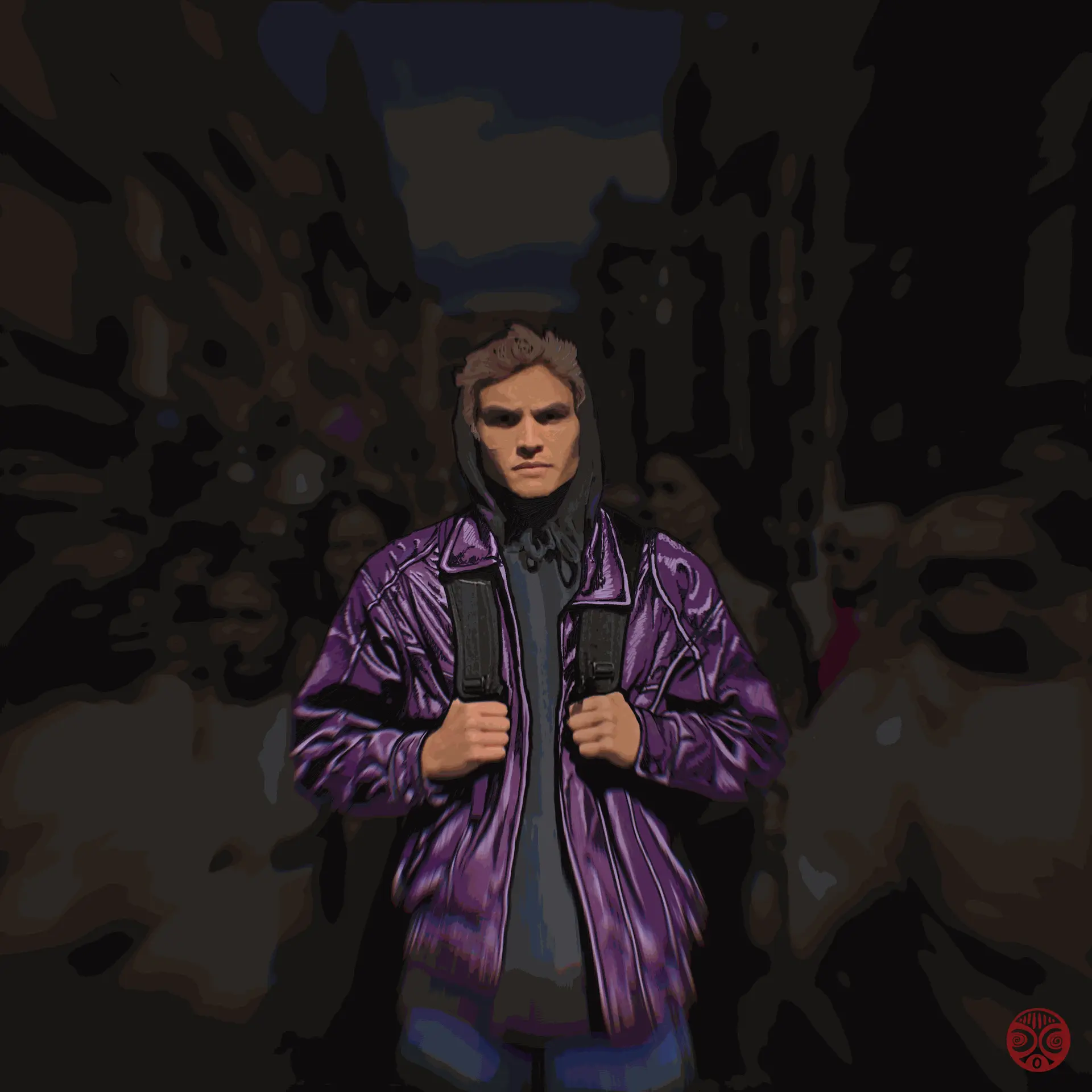 Ferdinand McKay digital art portrait in purple jacket