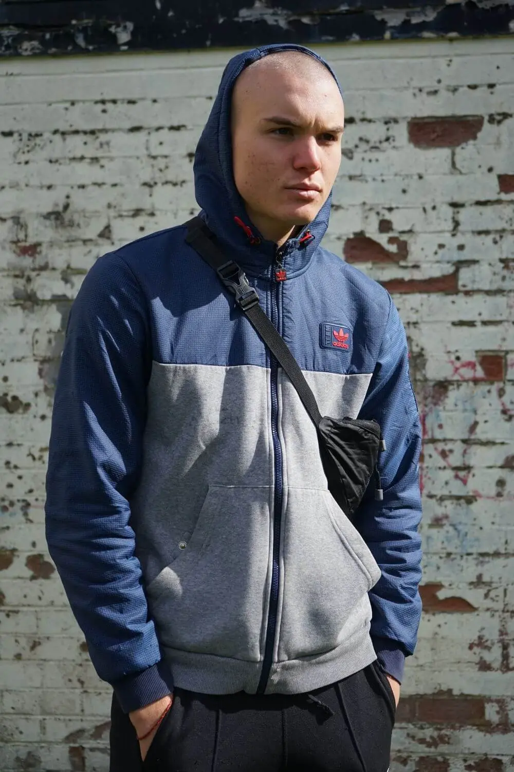 Ferdinand McKay urban street portrait in hoodie